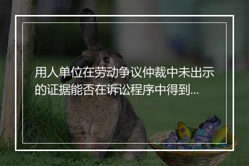 用人单位在劳动争议仲裁中未出示的证据能否在诉讼程序中得到认定？