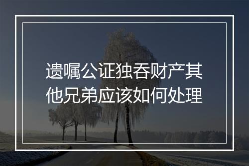 遗嘱公证独吞财产其他兄弟应该如何处理