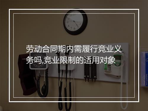 劳动合同期内需履行竞业义务吗,竞业限制的适用对象
