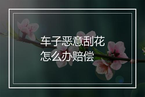 车子恶意刮花怎么办赔偿