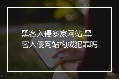 黑客入侵多家网站,黑客入侵网站构成犯罪吗