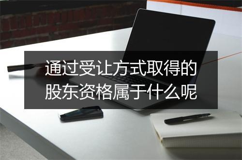 通过受让方式取得的股东资格属于什么呢