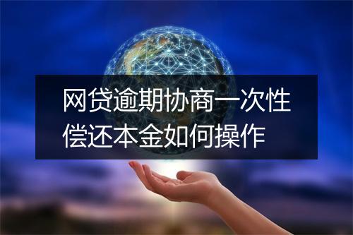 网贷逾期协商一次性偿还本金如何操作