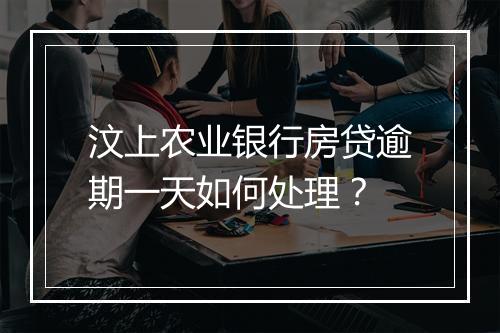 汶上农业银行房贷逾期一天如何处理？