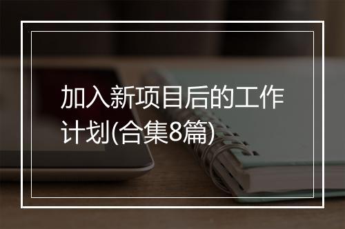 加入新项目后的工作计划(合集8篇)
