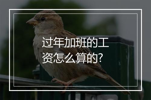 过年加班的工资怎么算的?