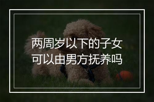 两周岁以下的子女可以由男方抚养吗