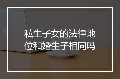私生子女的法律地位和婚生子相同吗