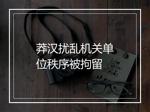 莽汉扰乱机关单位秩序被拘留