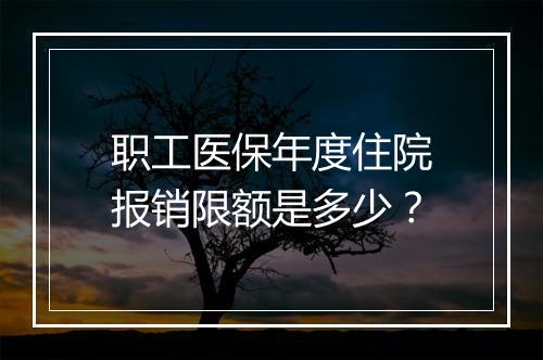 职工医保年度住院报销限额是多少？
