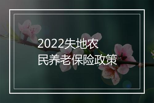 2022失地农民养老保险政策