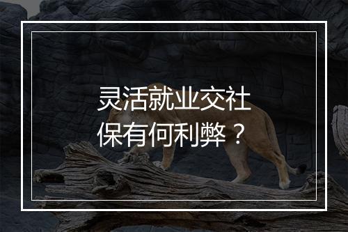 灵活就业交社保有何利弊？