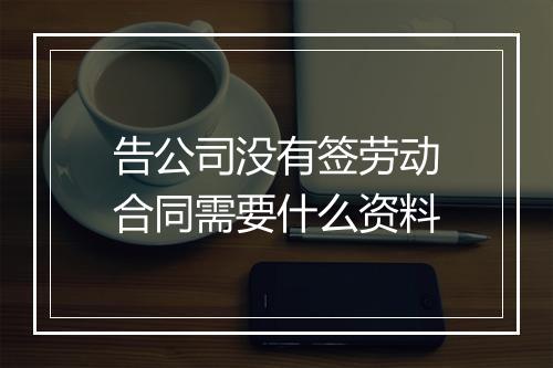告公司没有签劳动合同需要什么资料
