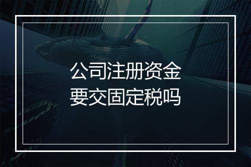 公司注册资金要交固定税吗