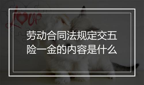 劳动合同法规定交五险一金的内容是什么