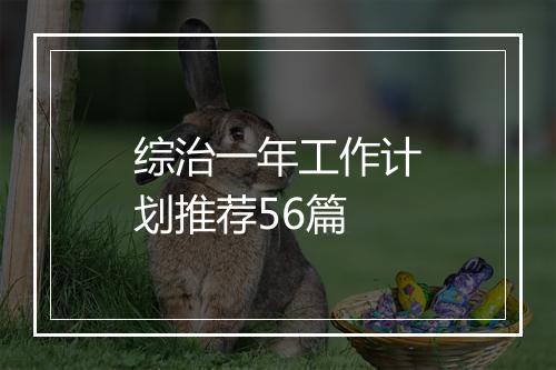 综治一年工作计划推荐56篇