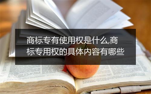 商标专有使用权是什么,商标专用权的具体内容有哪些
