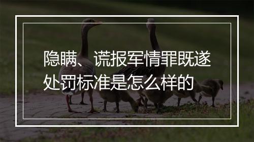 隐瞒、谎报军情罪既遂处罚标准是怎么样的