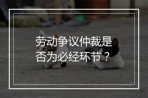 劳动争议仲裁是否为必经环节？