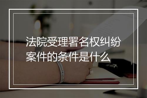 法院受理署名权纠纷案件的条件是什么