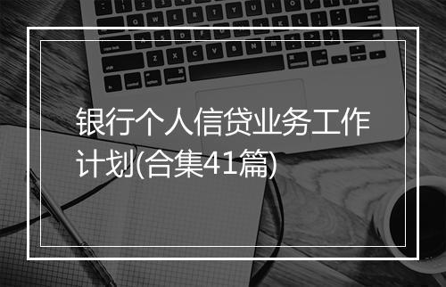 银行个人信贷业务工作计划(合集41篇)