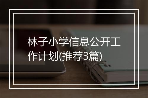 林子小学信息公开工作计划(推荐3篇)