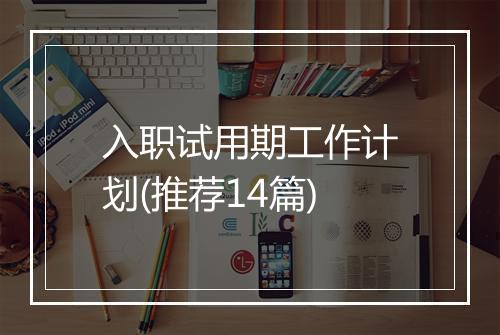 入职试用期工作计划(推荐14篇)