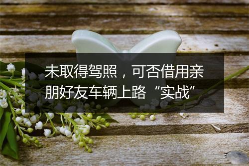 未取得驾照，可否借用亲朋好友车辆上路“实战”