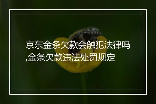 京东金条欠款会触犯法律吗,金条欠款违法处罚规定