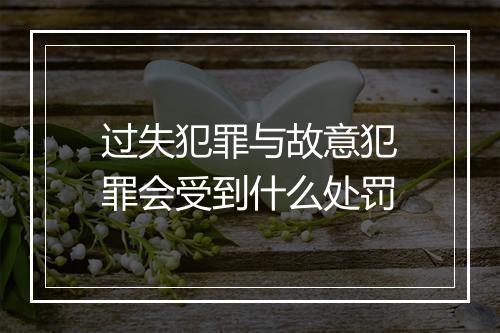 过失犯罪与故意犯罪会受到什么处罚