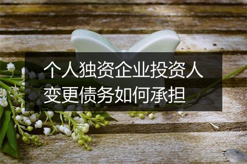 个人独资企业投资人变更债务如何承担