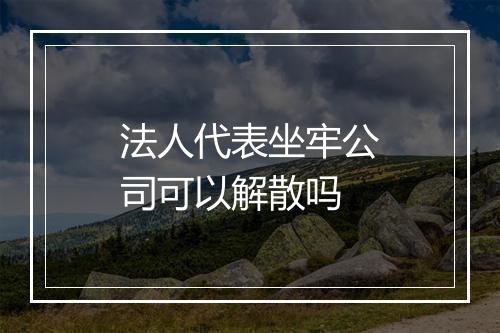 法人代表坐牢公司可以解散吗