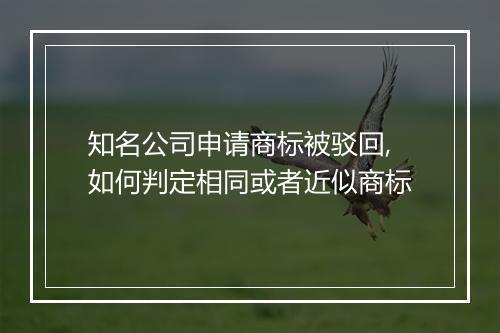 知名公司申请商标被驳回,如何判定相同或者近似商标