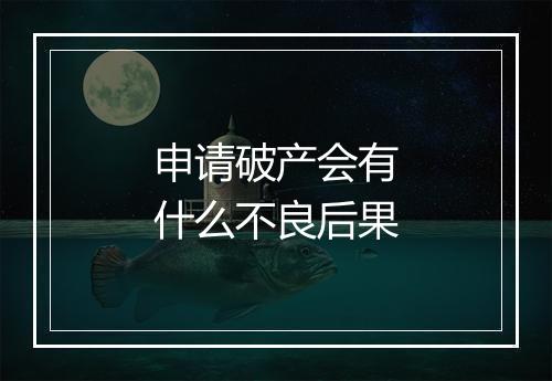 申请破产会有什么不良后果