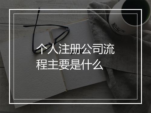个人注册公司流程主要是什么