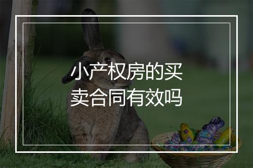 小产权房的买卖合同有效吗