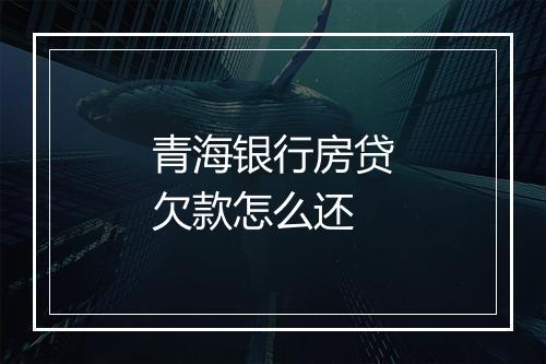 青海银行房贷欠款怎么还