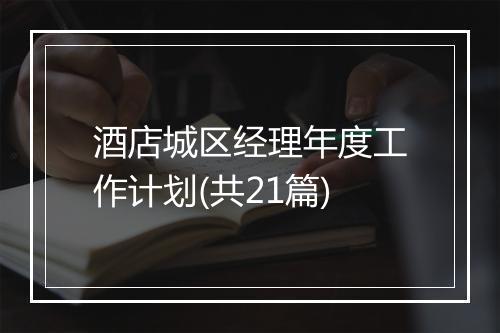 酒店城区经理年度工作计划(共21篇)