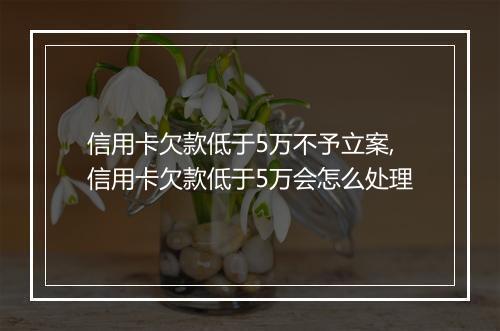 信用卡欠款低于5万不予立案,信用卡欠款低于5万会怎么处理