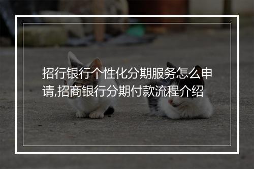 招行银行个性化分期服务怎么申请,招商银行分期付款流程介绍