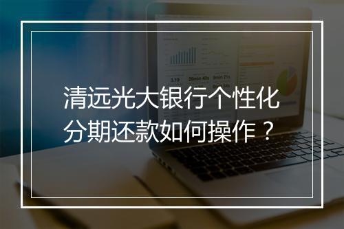 清远光大银行个性化分期还款如何操作？