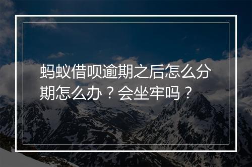 蚂蚁借呗逾期之后怎么分期怎么办？会坐牢吗？