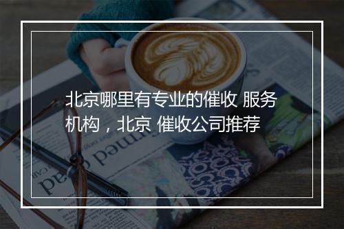 北京哪里有专业的催收 服务机构，北京 催收公司推荐