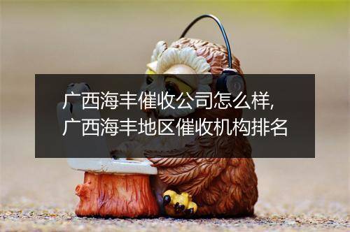 广西海丰催收公司怎么样,广西海丰地区催收机构排名