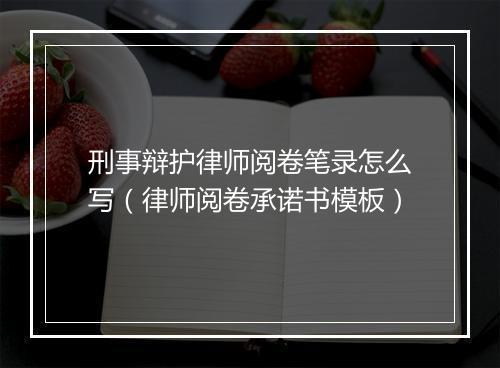 刑事辩护律师阅卷笔录怎么写（律师阅卷承诺书模板）