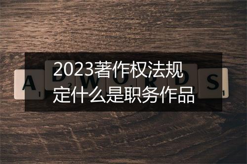 2023著作权法规定什么是职务作品