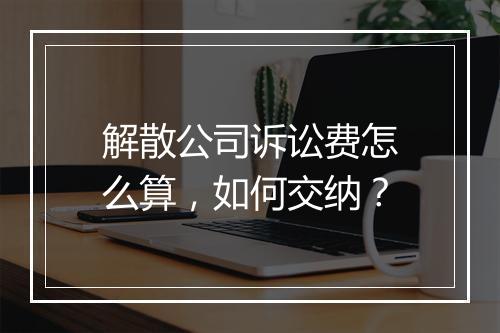 解散公司诉讼费怎么算，如何交纳？