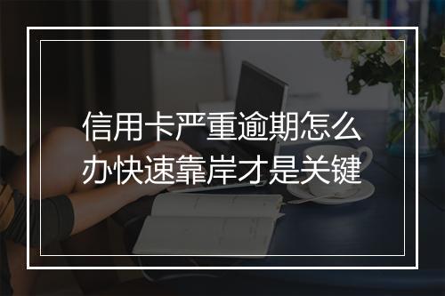 信用卡严重逾期怎么办快速靠岸才是关键