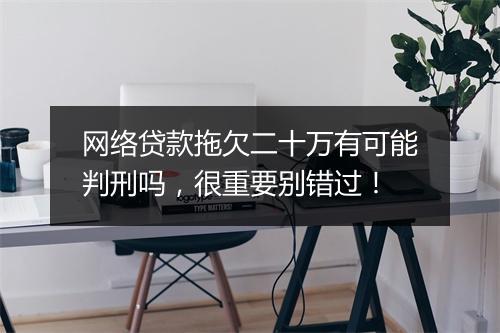 网络贷款拖欠二十万有可能判刑吗，很重要别错过！