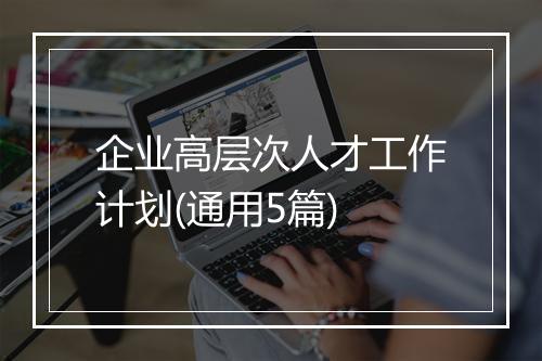 企业高层次人才工作计划(通用5篇)